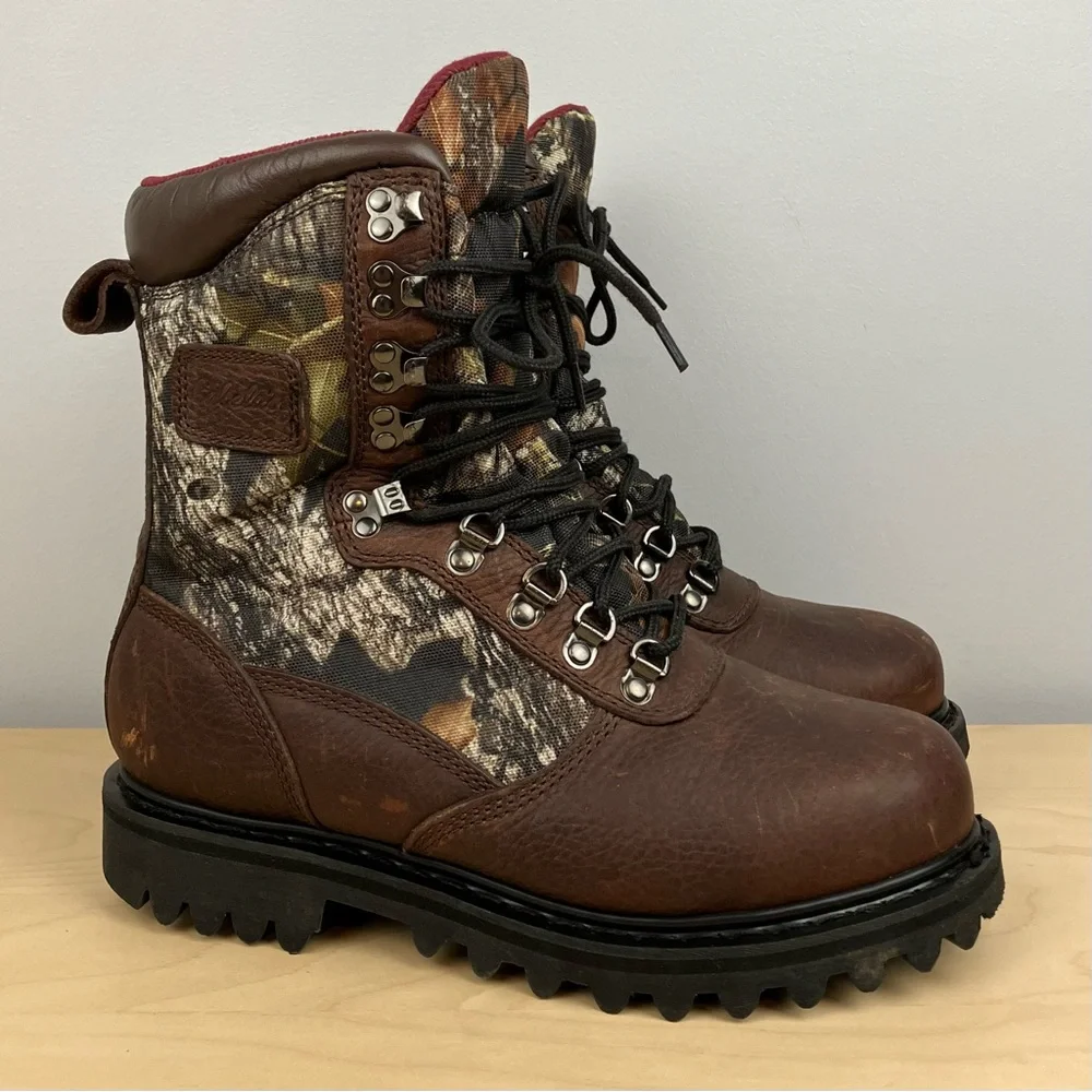 Cabelas Youth Size 6 M Iron Ridge GTX Insulated Camo Brown Leather Hunting Boots